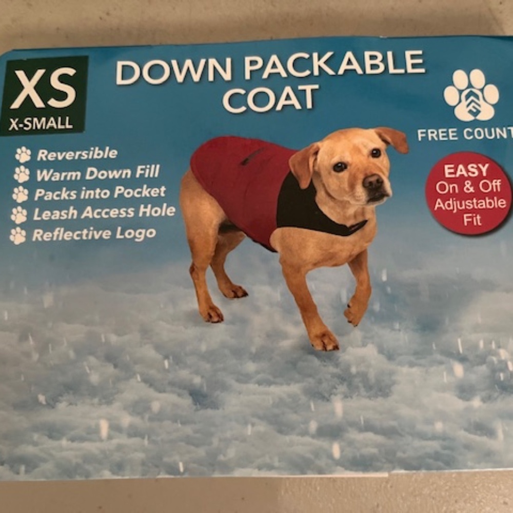 Pet Dog Down Packable Coat Jacket Waterproof Reversible Adjustable XS New! 🐕 🐶